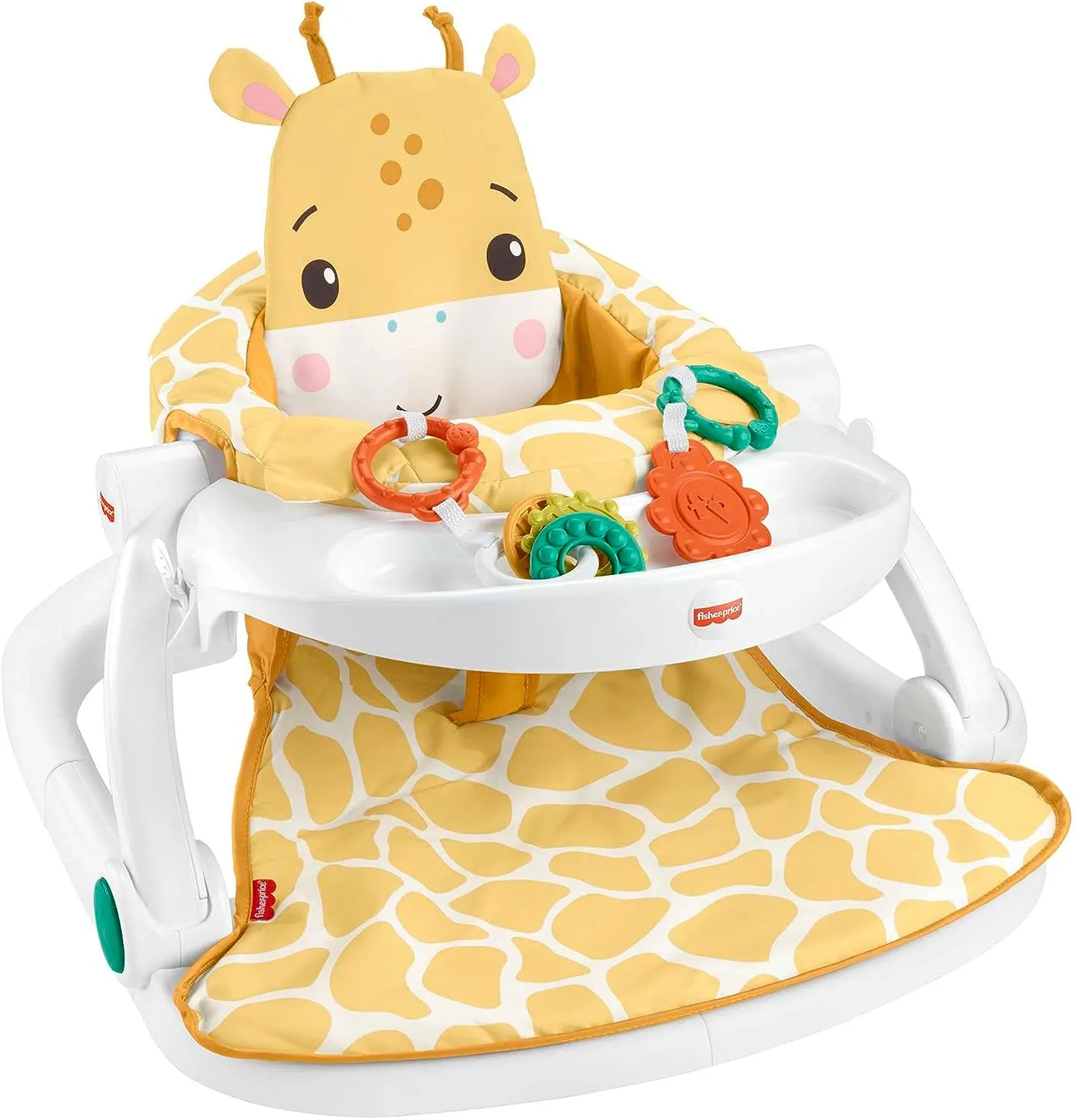 Fisher-Price Toys ?Fisher-Price Portable Baby Chair with Snack Tray, BPA-Free Teether and Clacker Toy
