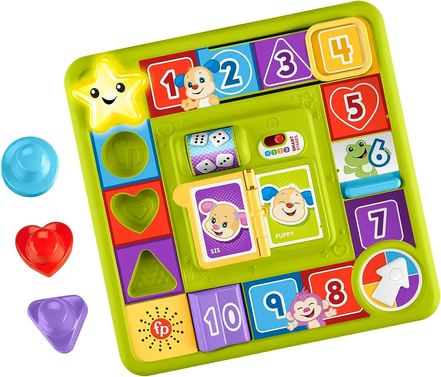 Fisher-Price Toys Fisher-Price Pretend Board Game Baby Toy with Lights & Smart Stages Learning Content