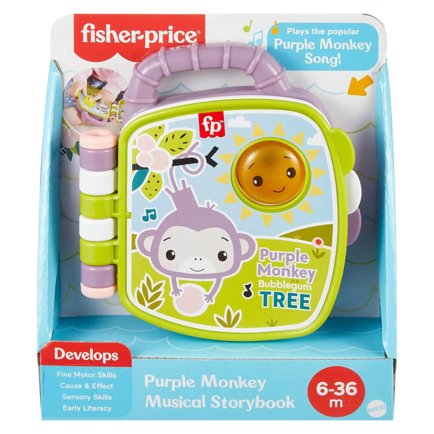 Fisher-Price Toys Fisher-Price Purple Monkey Musical Storybook Toy For Baby & Toddler With Lights & Sounds