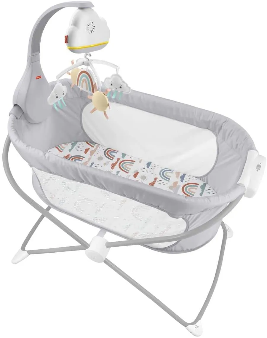 Fisher-Price Toys Fisher-Price Rainbow Showers Bassinet to Bedside Mobile, Tabletop Soother