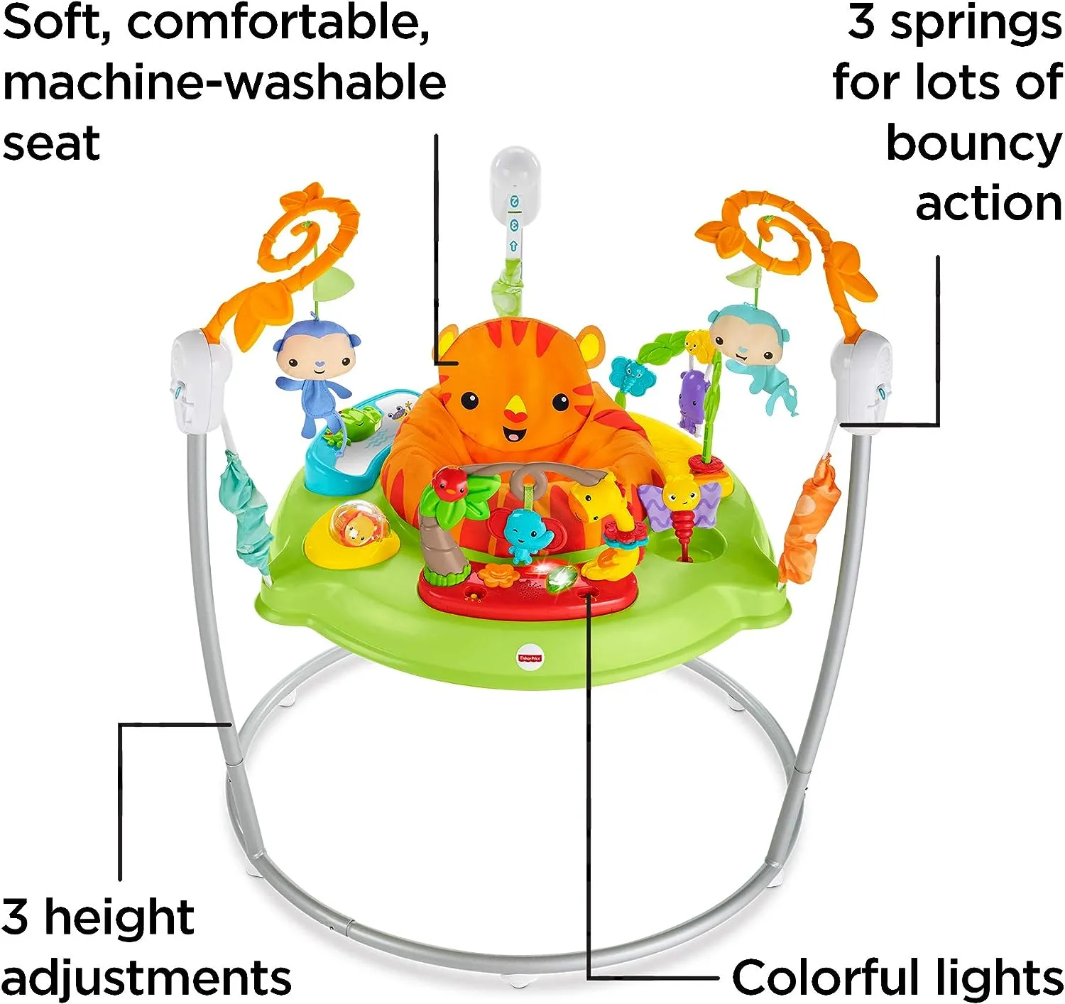 Fisher-Price Toys Fisher-Price Roarin' Rainforest Jumperoo, Infant Activity Center with music, lights and sounds