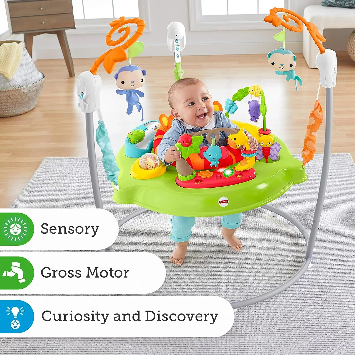 Fisher-Price Toys Fisher-Price Roarin' Rainforest Jumperoo, Infant Activity Center with music, lights and sounds