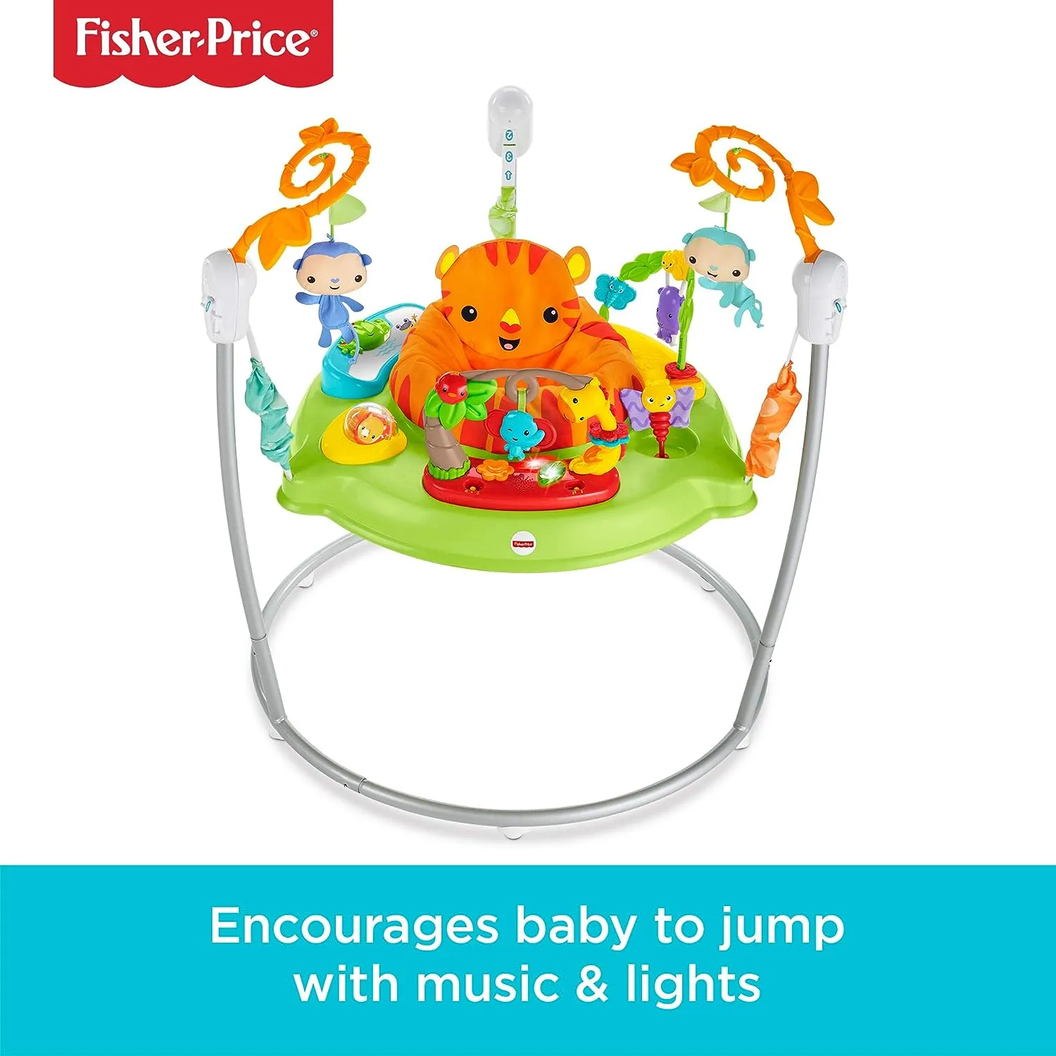 Fisher-Price Toys Fisher-Price Roarin' Rainforest Jumperoo, Infant Activity Center with music, lights and sounds