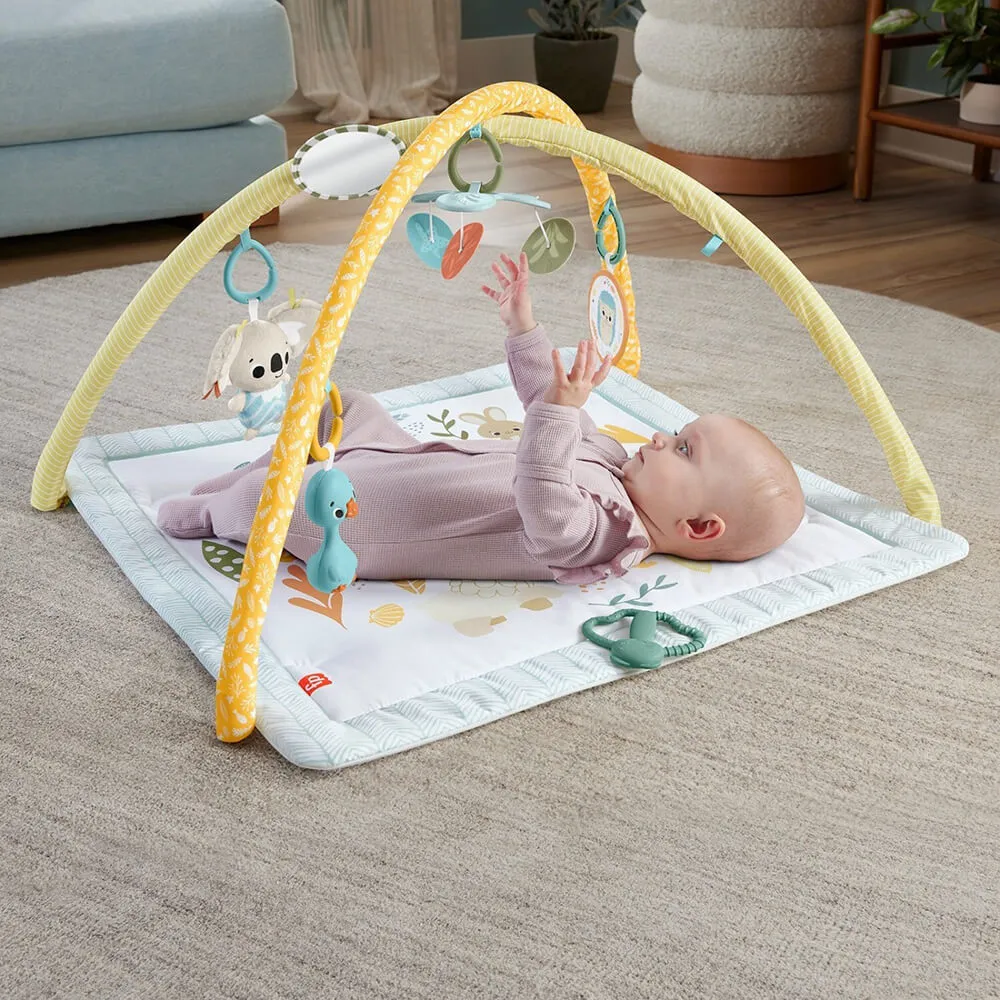 Fisher-Price Toys Fisher-Price Simply Senses Newborn Gym Baby Activity Mat with 6 Sensory Toys
