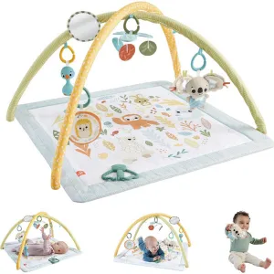 Fisher-Price Toys Fisher-Price Simply Senses Newborn Gym Baby Activity Mat with 6 Sensory Toys
