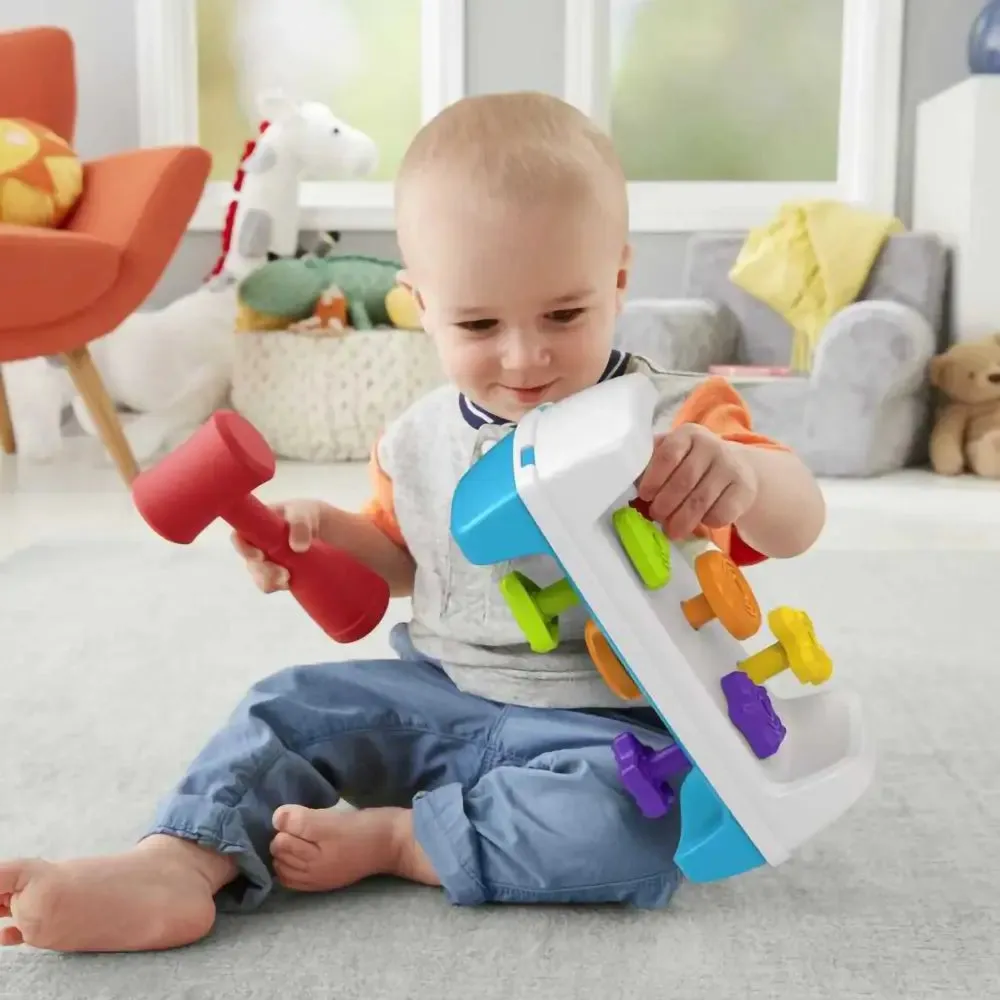 Fisher-Price Toys Fisher-Price Tap & Turn Bench Pretend Tools 2-Sided Toy For Infants And Toddlers