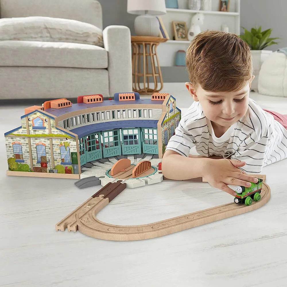 Fisher-Price Toys Fisher-Price Thomas & Friends Wooden Railway Tidmouth Sheds Starter Train Set