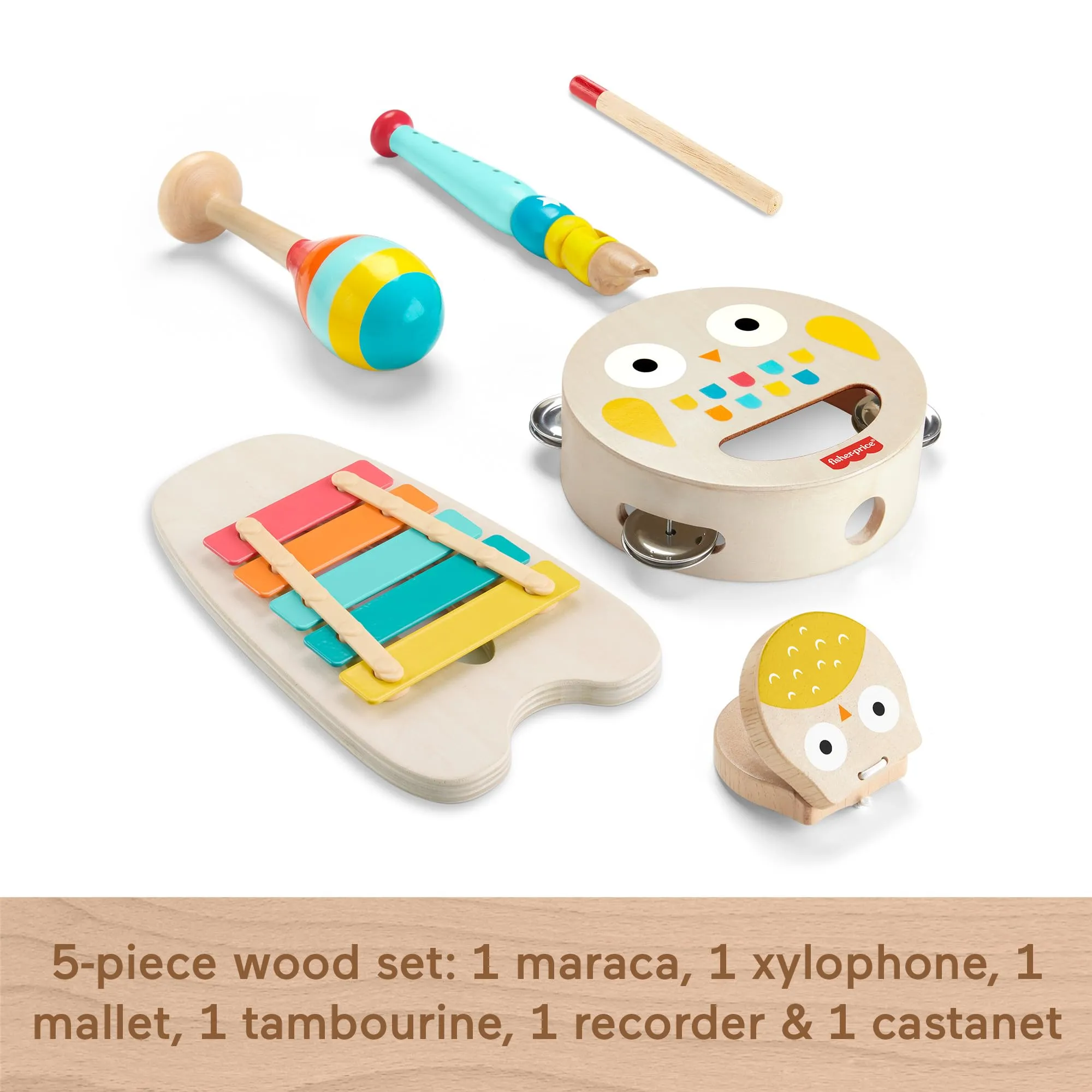 Fisher-Price Toys Fisher-Price - Toddler Wooden Musical Instruments Gift Set (Toy Set)
