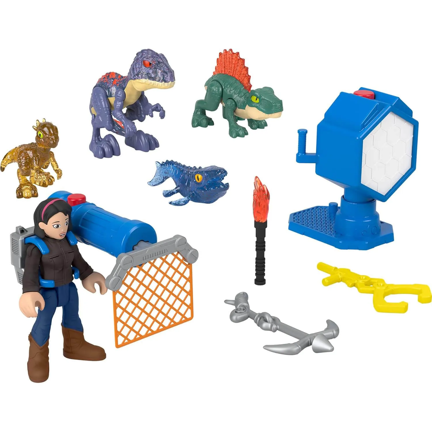 Fisher-Price Toys Imaginext Jurassic World Evo-Scanner Multi-Pack Light-Up Dinosaur Playset