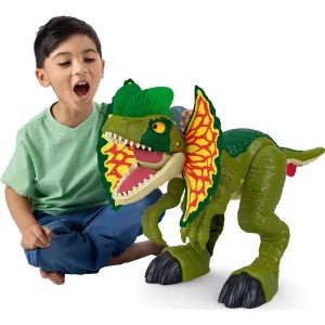 Fisher-Price Toys Imaginext Jurassic World Thrash Attack Dilophosaurus Dinosaur Figure