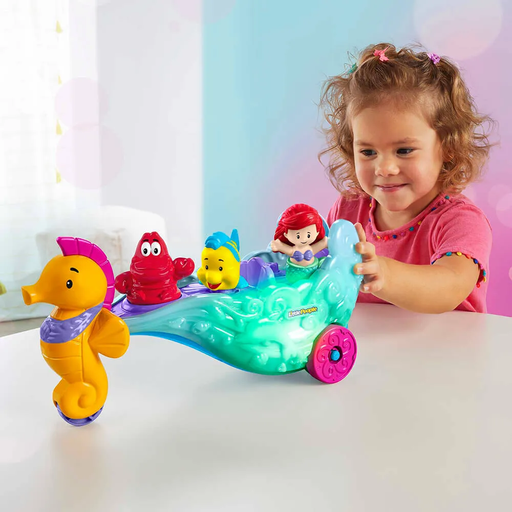 Fisher-Price Toys Little People Disney Princess Ariel's Light-Up Sea Carriage Playset