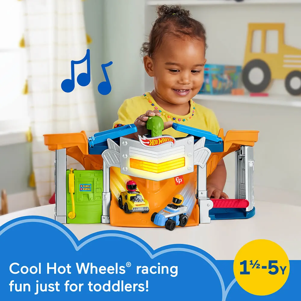 Fisher-Price Toys Little People Hot Wheels Race and Go Trackset