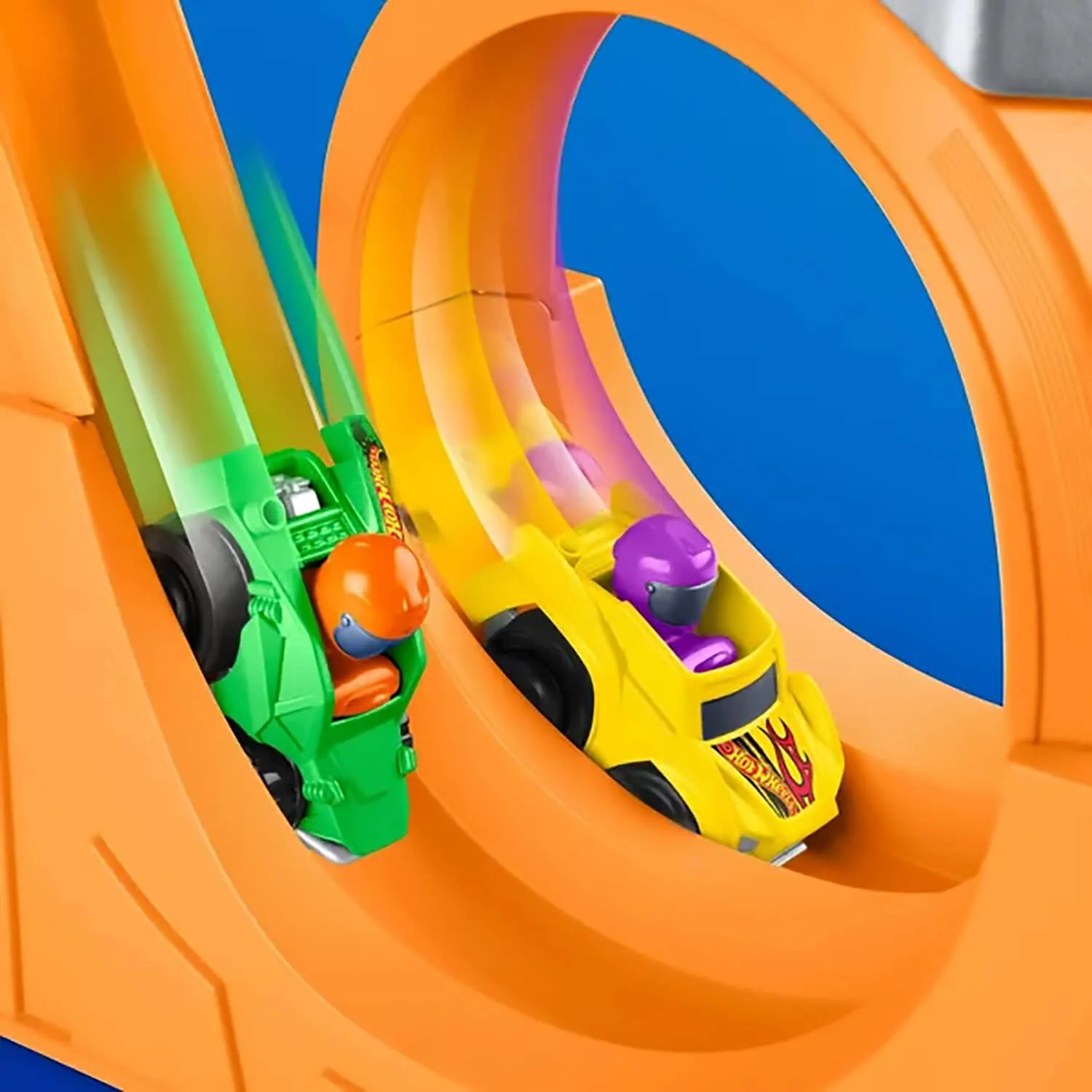 Fisher-Price Toys Little People Hot Wheels Spiral Stunt Speedway Playset