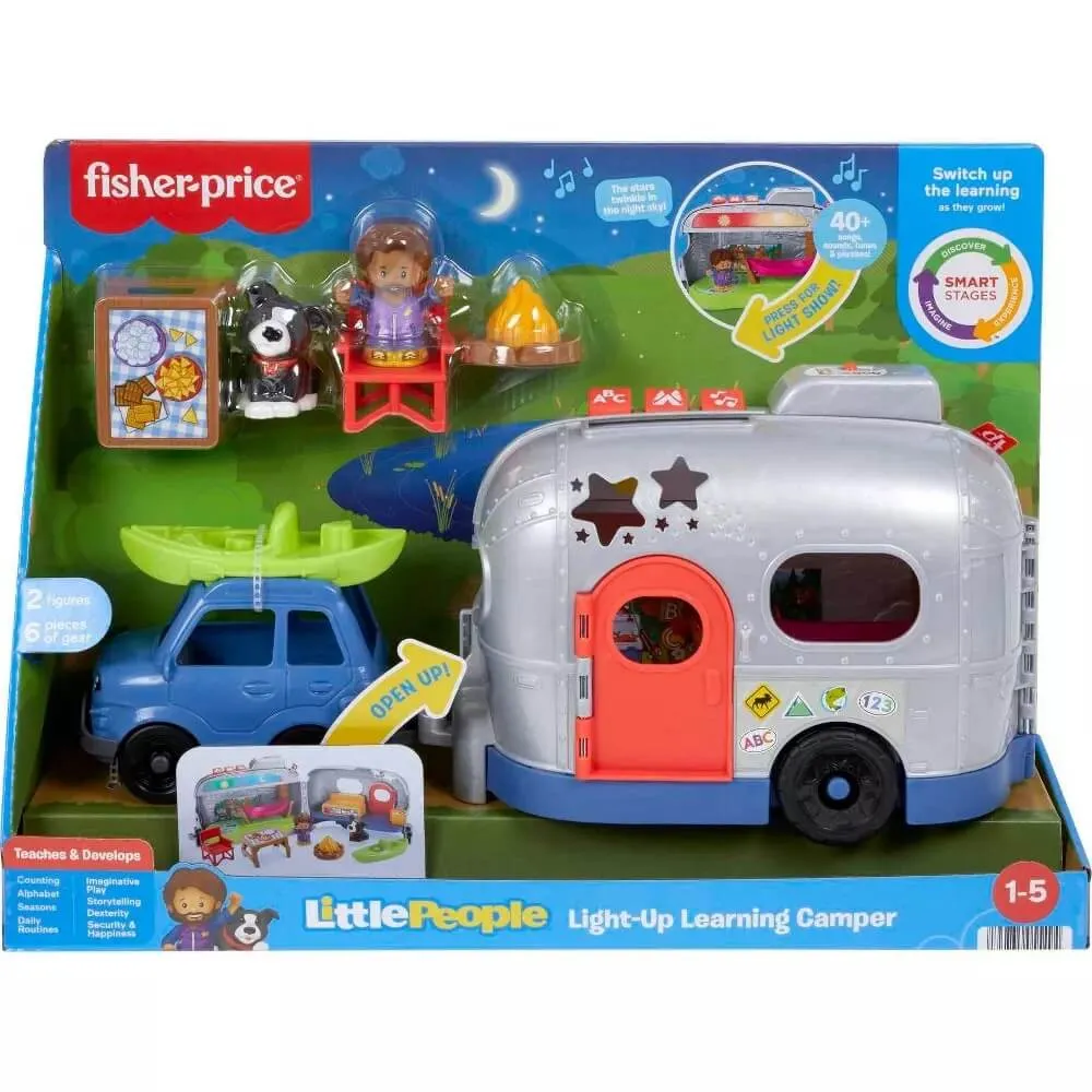 Fisher-Price Toys Little People Light-Up Learning Camper Playset