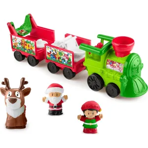 Fisher-Price Toys Little People Music Christmas Train with Santa and Elf Figures
