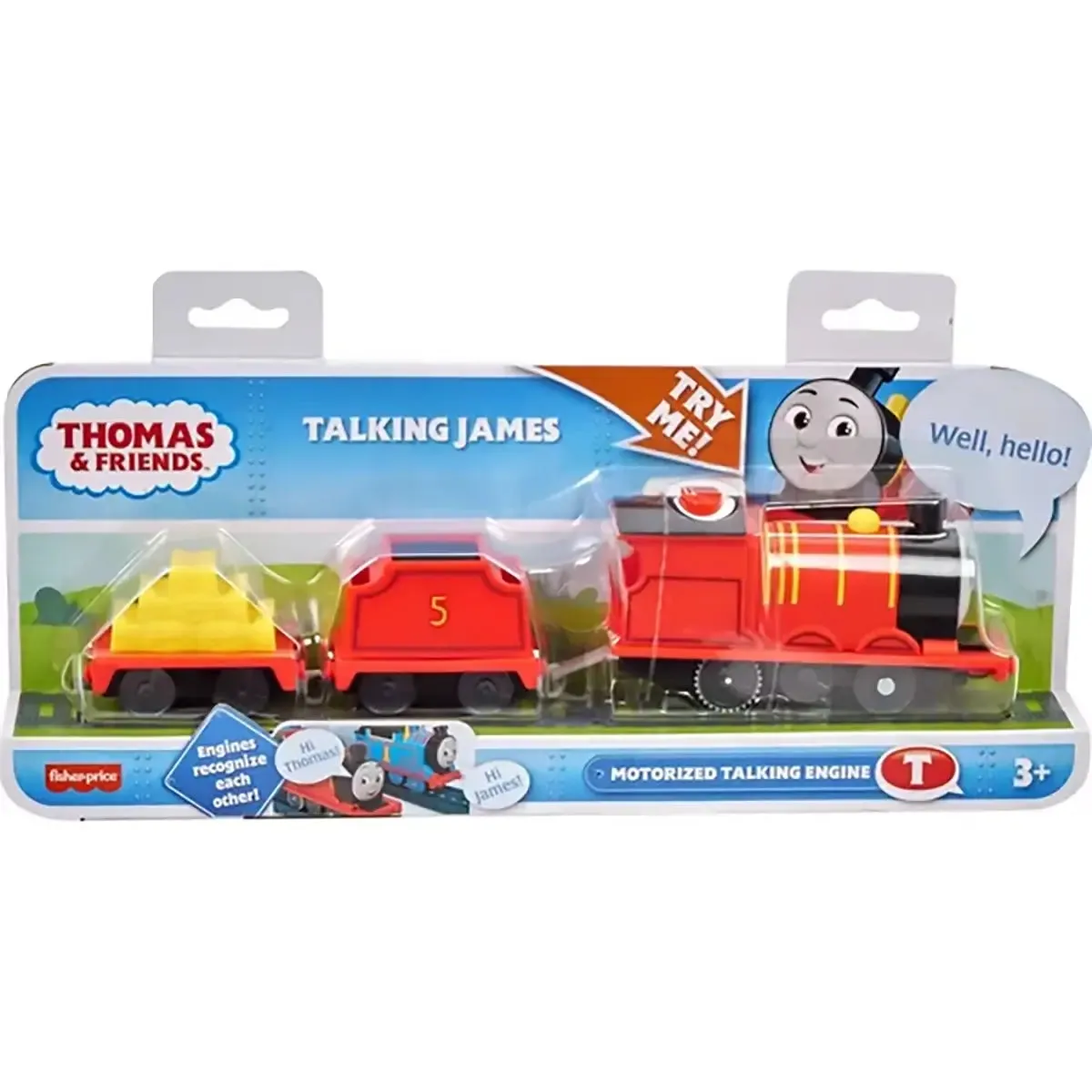 Fisher-Price Toys Thomas & Friends Talking James Toy Train Motorized Engine with Phrases & Sounds