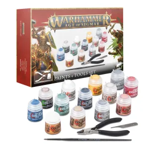 Games Workshop Toys Warhammer Age of Sigmar Paint and Tools Set (Stormcast Eternals vs Skaven Clanrats)