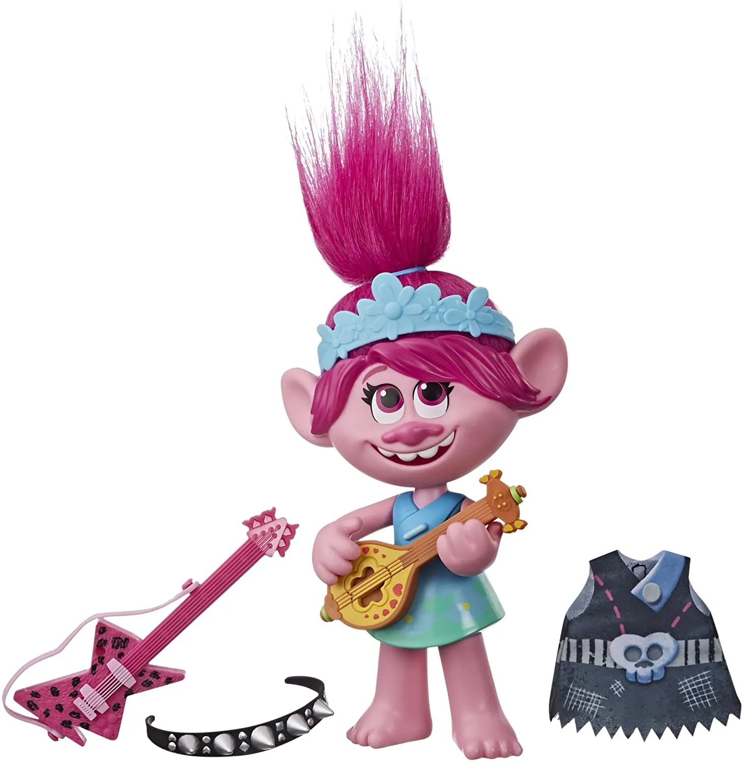 Hasbro Toys DreamWorks Trolls World Tour Pop-to-Rock Poppy Singing Doll with 2 Different Looks and Sounds