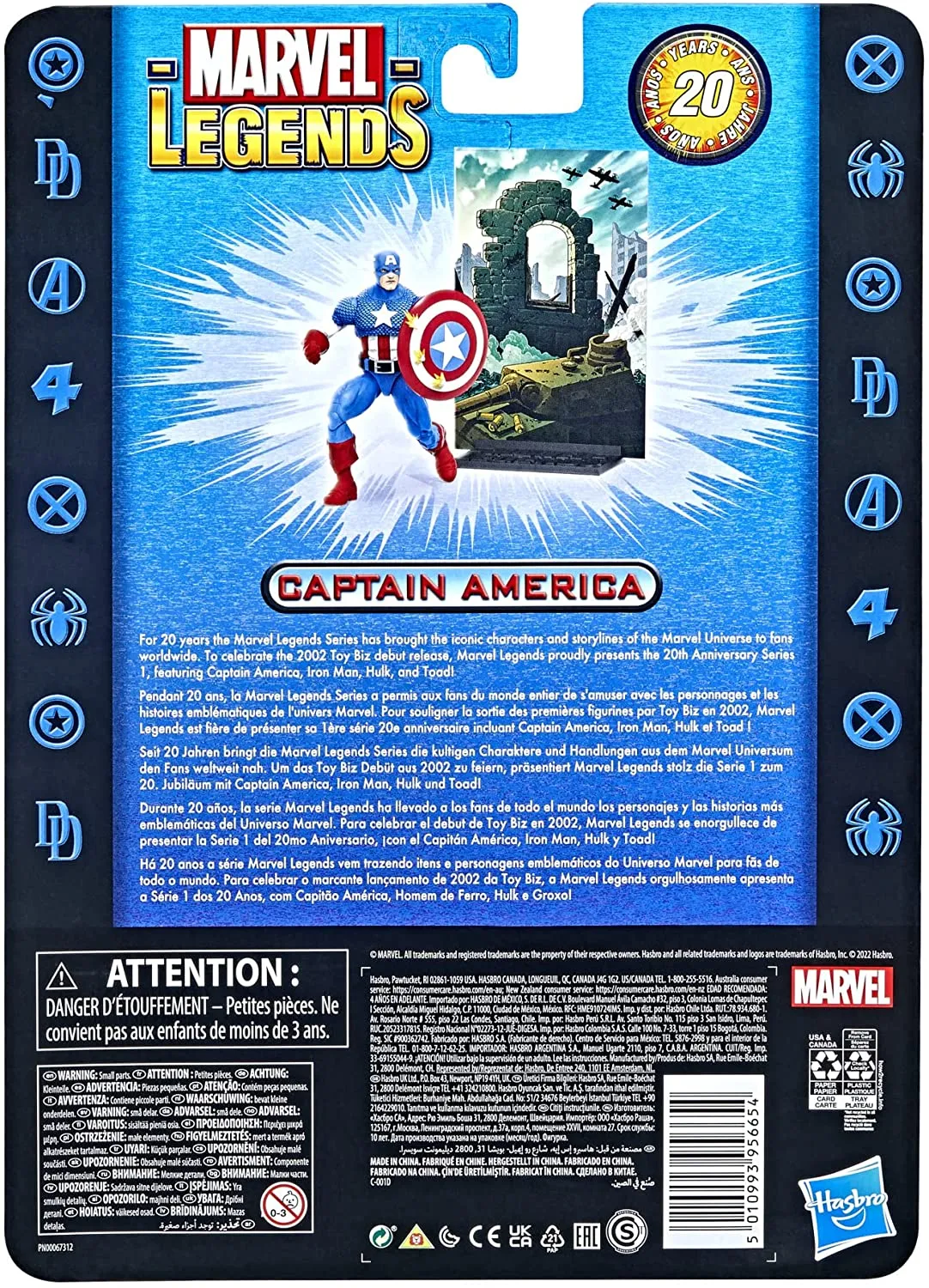 Hasbro Toys Hasbro F3439 Marvel Legends 20th Anniversary Series 1 Captain America 6-inch Col