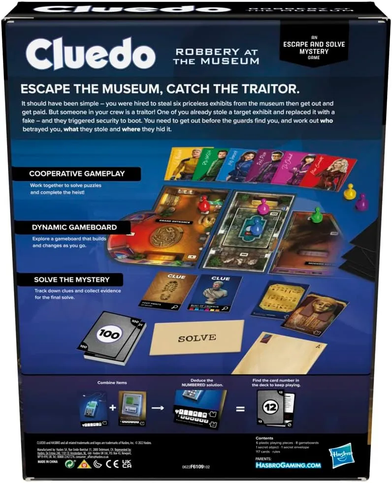 Hasbro Toys Hasbro Gaming Board Game Robbery at the Museum, Escape Room, Cooperative Family,