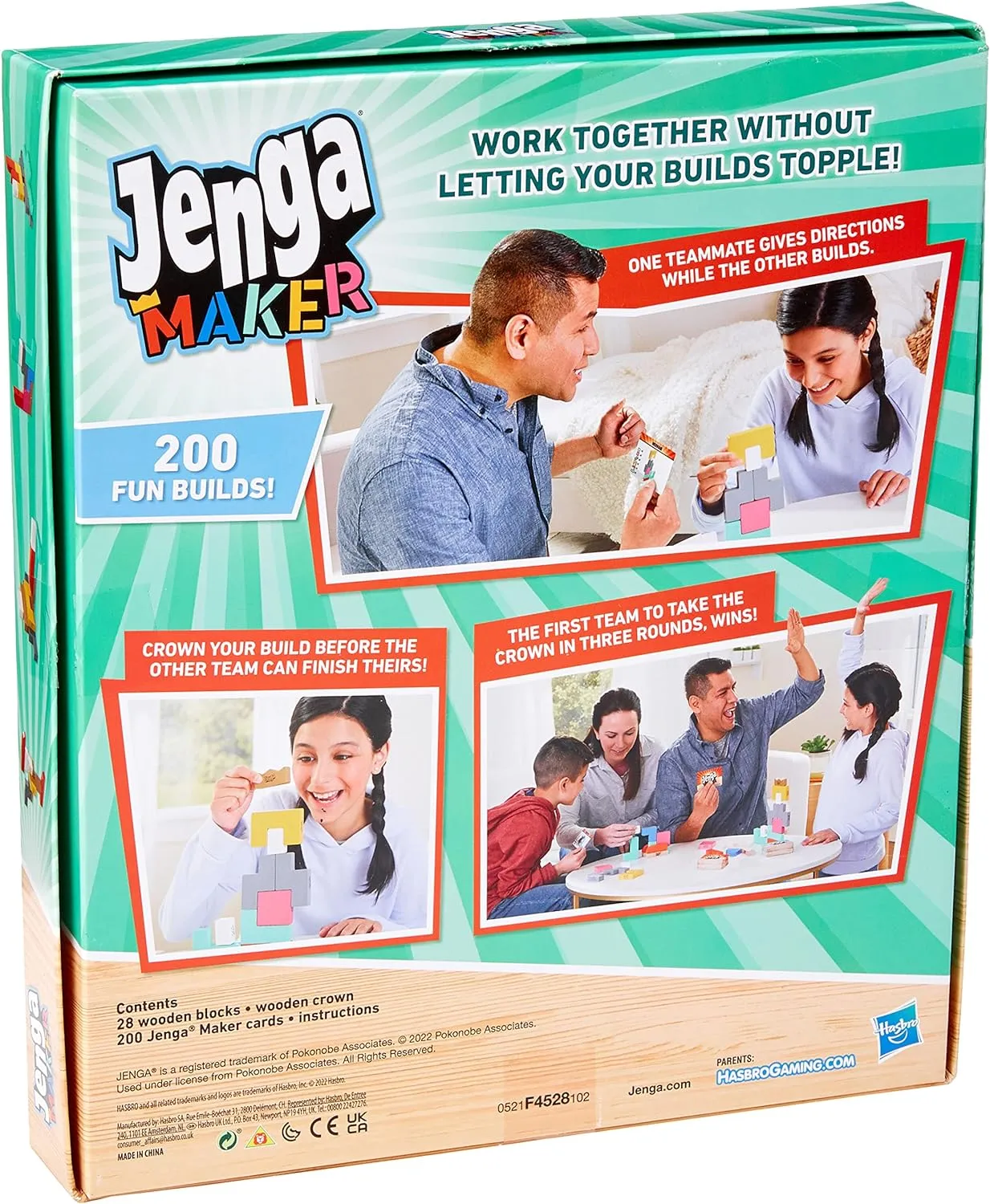 Hasbro Toys Hasbro Gaming Jenga Maker, Wooden Blocks, Stacking Tower Game, Game for Kids Age