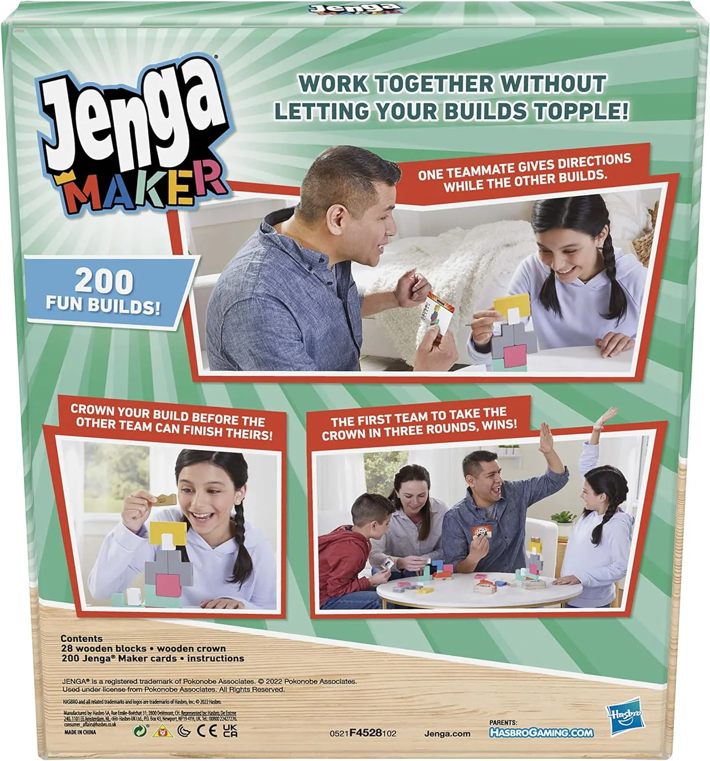 Hasbro Toys Hasbro Gaming Jenga Maker, Wooden Blocks, Stacking Tower Game, Game for Kids Age