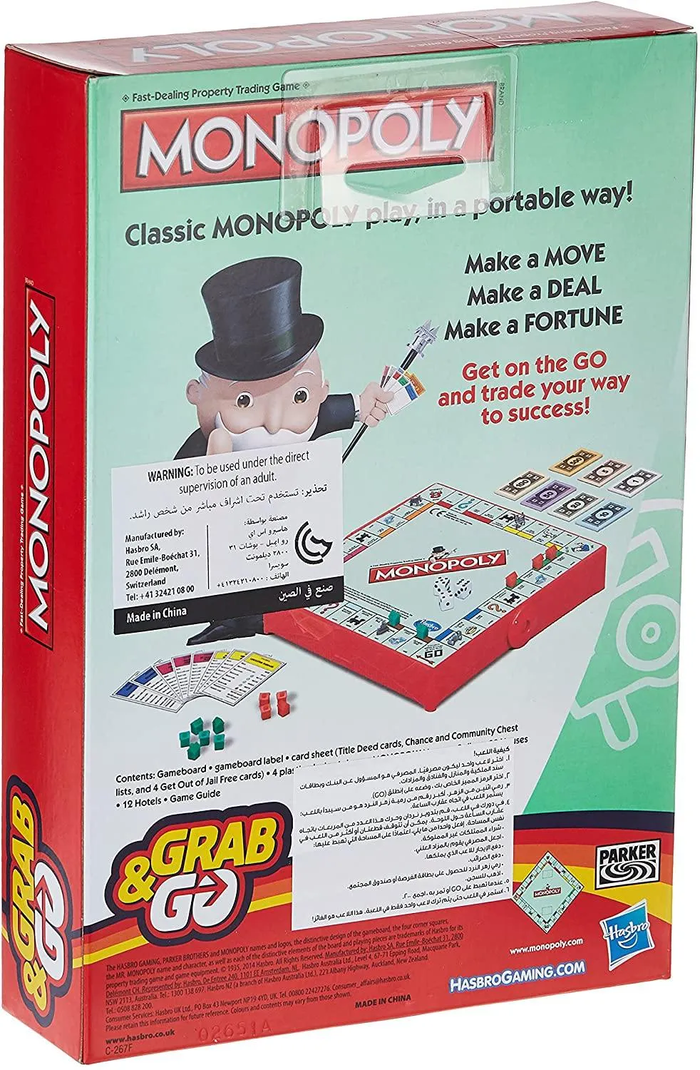 Hasbro Toys Hasbro Gaming Monopoly Grab & Go Game