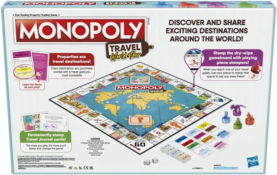 Hasbro Toys Hasbro Gaming Monopoly Travel World Tour Board Game for Families and Kids Ages 8