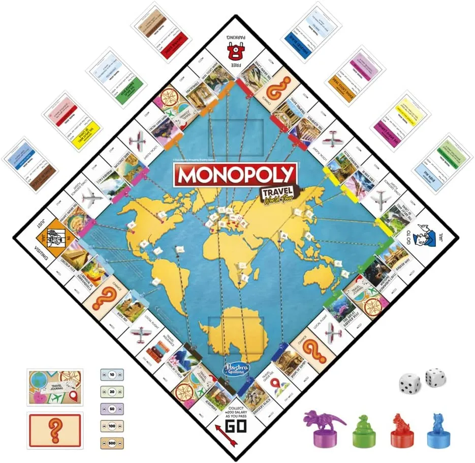 Hasbro Toys Hasbro Gaming Monopoly Travel World Tour Board Game for Families and Kids Ages 8