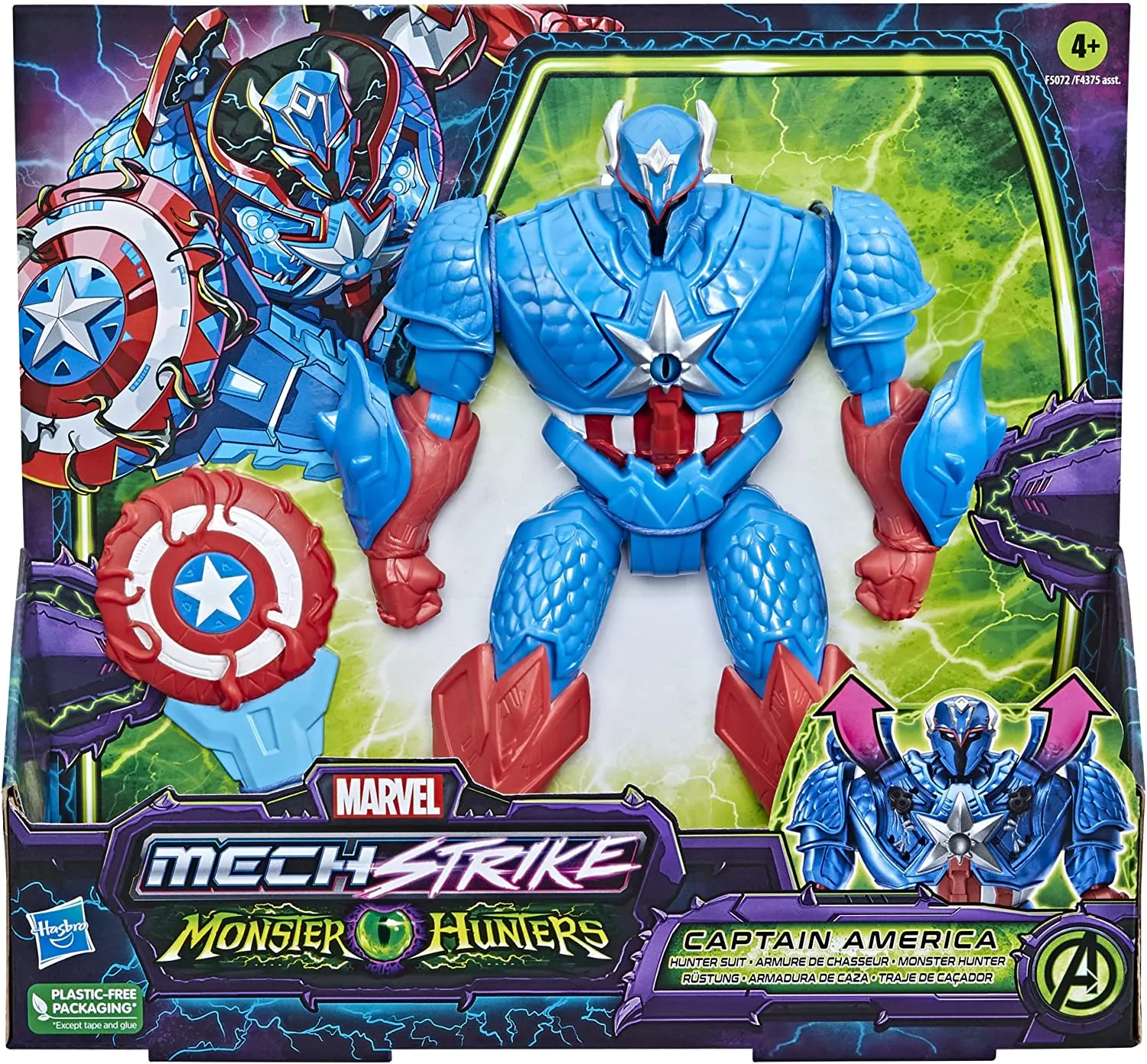 Hasbro Toys Hasbro Marvel Avengers Mech Strike Monster Hunters Hunter Suit Captain America T