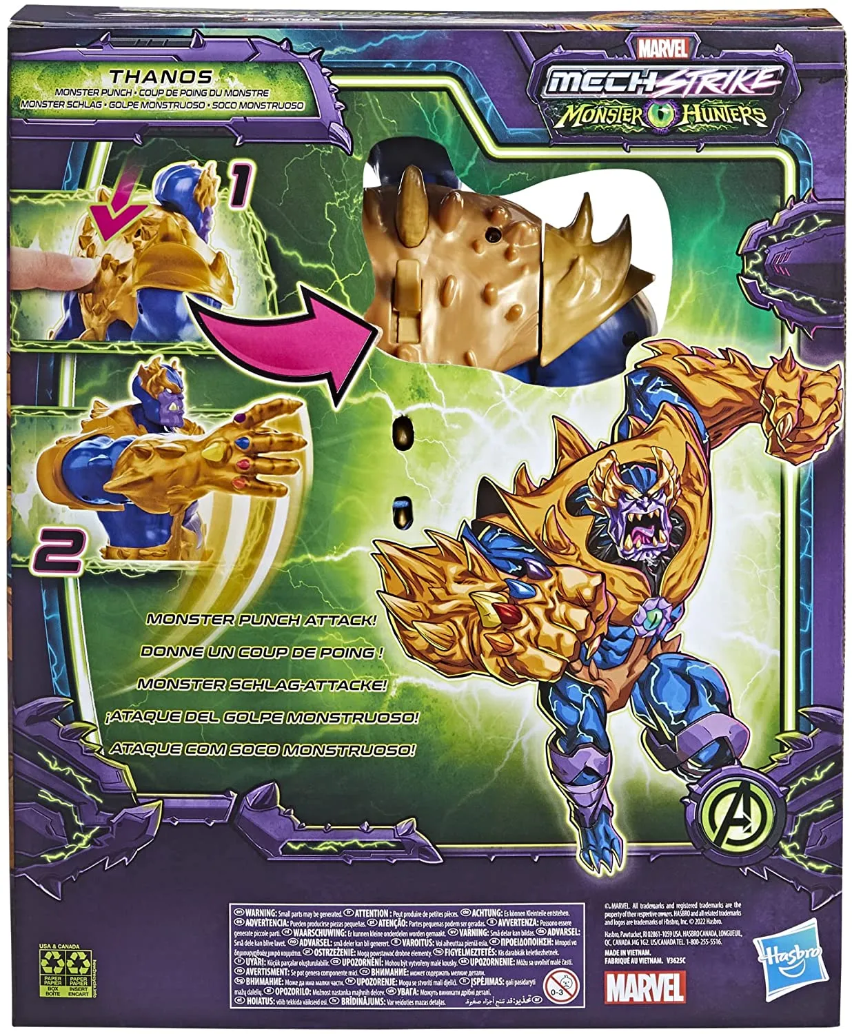 Hasbro Toys Hasbro Marvel Avengers Mech Strike Monster Hunters Monster Punch Thanos Toy, 22.