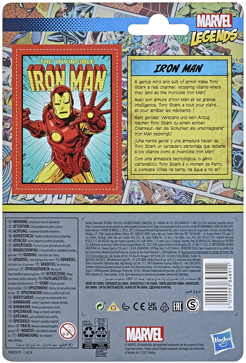 Hasbro Toys Hasbro Marvel Legends 3.75-inch Scale Retro 375 Collection Iron Man Action Figure Toy F2656