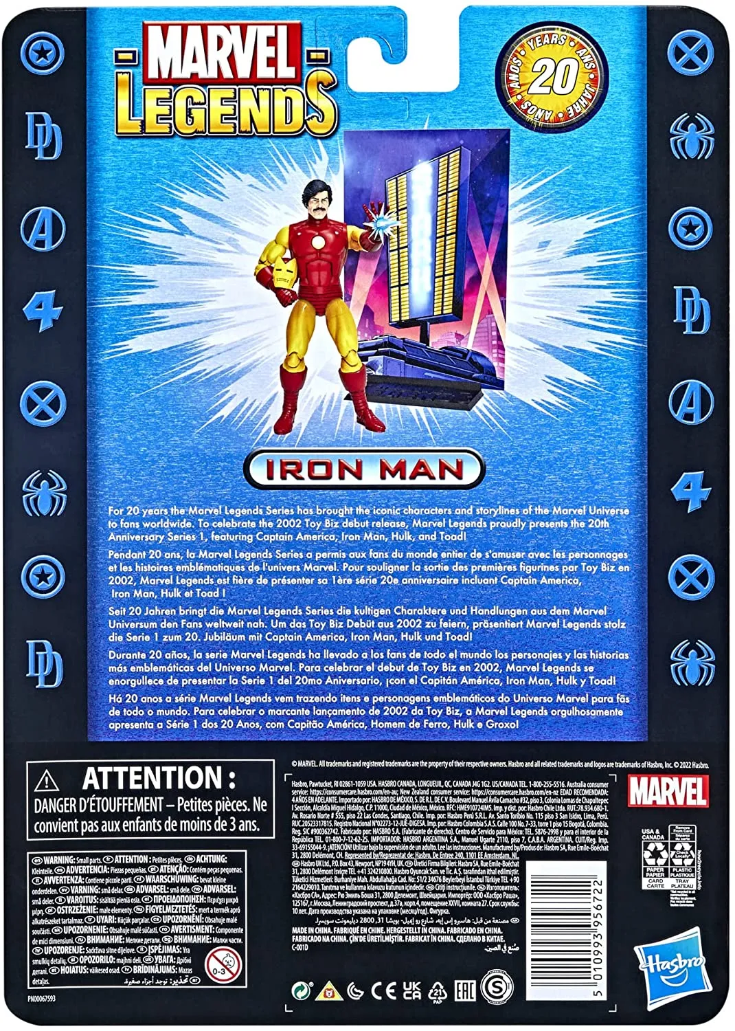 Hasbro Toys Hasbro Marvel Legends Series 20th Anniversary Series 1 Iron Man 6-Inch Action Fi