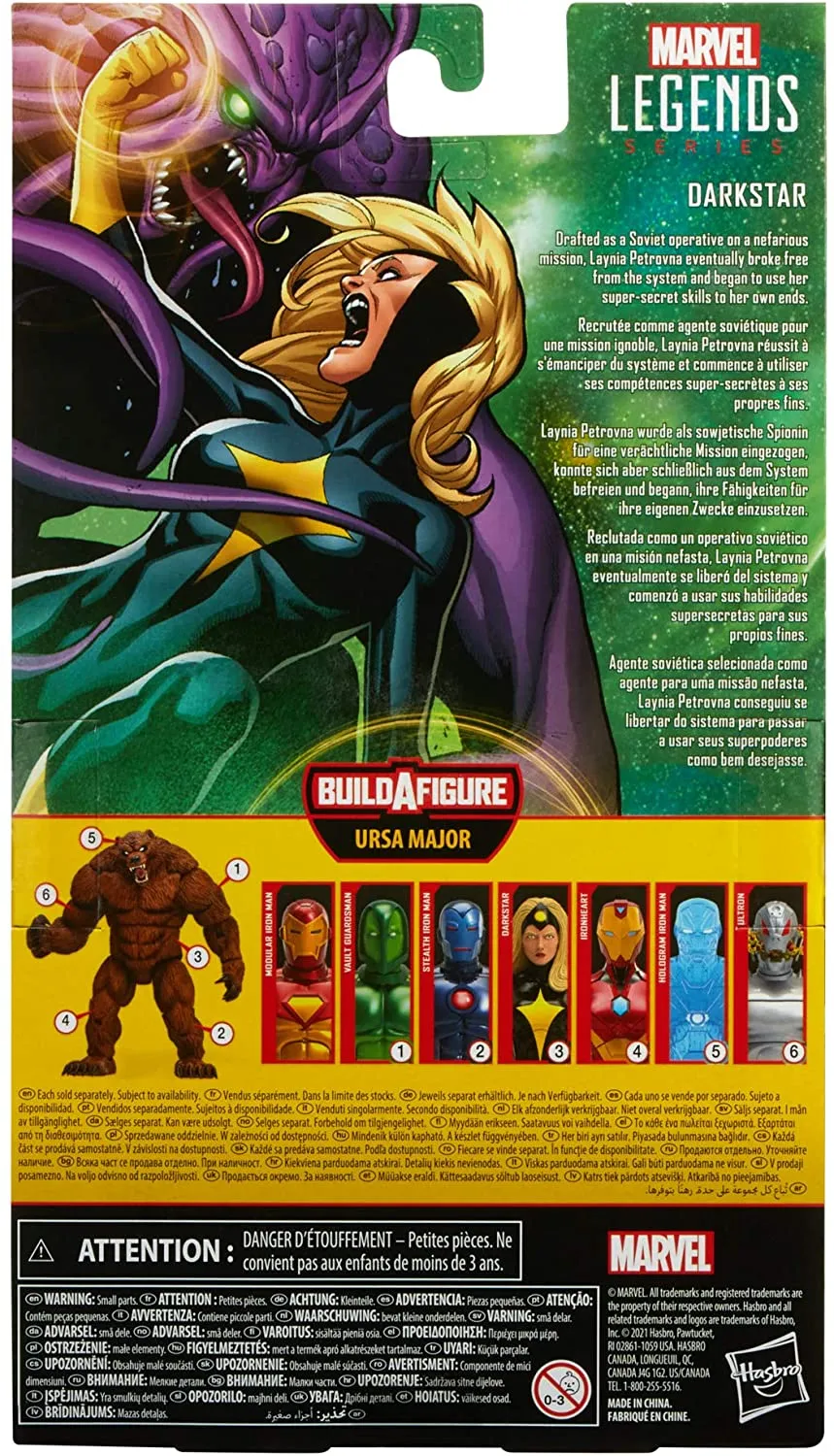 Hasbro Toys Hasbro Marvel Legends Series 6-inch Darkstar Action Figure Toy, Premium Design and Articulation, Includes 2 Accessories and 1 Build-A-Figure Part Multicolor, F2590