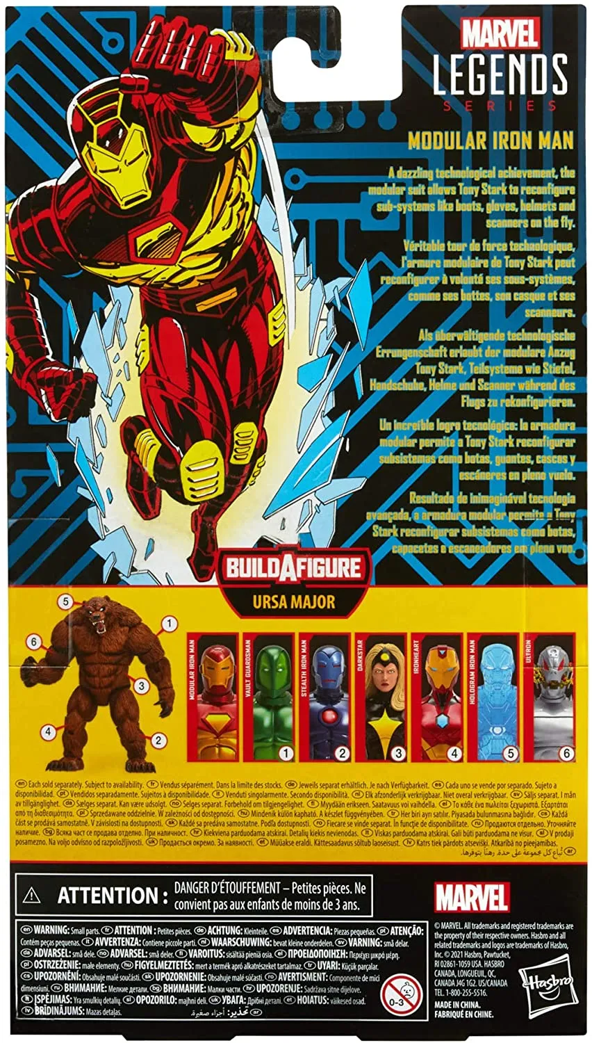 Hasbro Toys Hasbro Marvel Legends Series 6-inch Modular Iron Man Action Figure Toy, Includes 4 Accessories and 1 Build-A-Figure Part, Premium Design and Articulation Multicolor, F0355 Multicolor, F0355