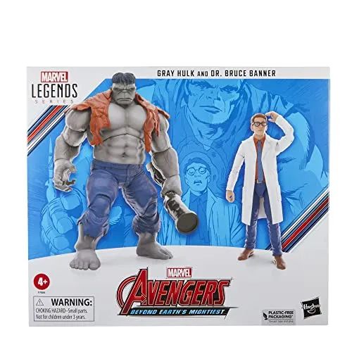 Hasbro Toys Hasbro Marvel Legends Series Avengers 60th Anniversary - Gray Hulk and Dr. Bruce Banner Action Figures (F7084)
