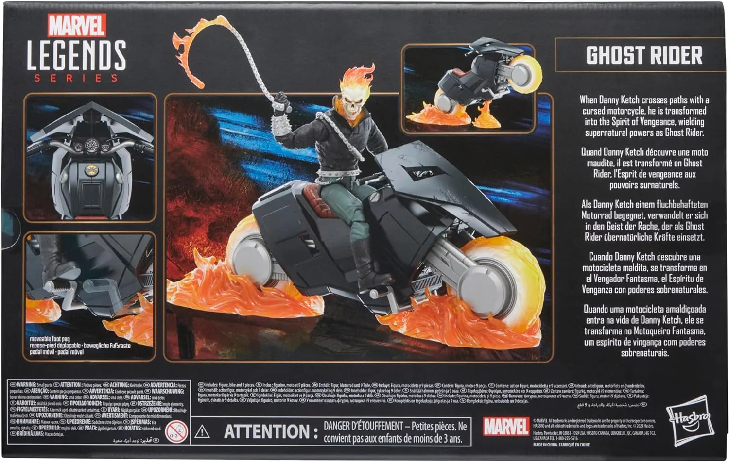 Hasbro Toys Hasbro Marvel Legends Series Ghost Rider - Danny Ketch Action Figure with Hell Cycle Motorcycle (F1234)