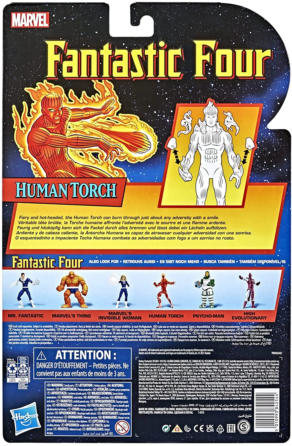 Hasbro Toys Hasbro Marvel Legends Series Retro Fantastic Four The Human Torch 6-inch Action