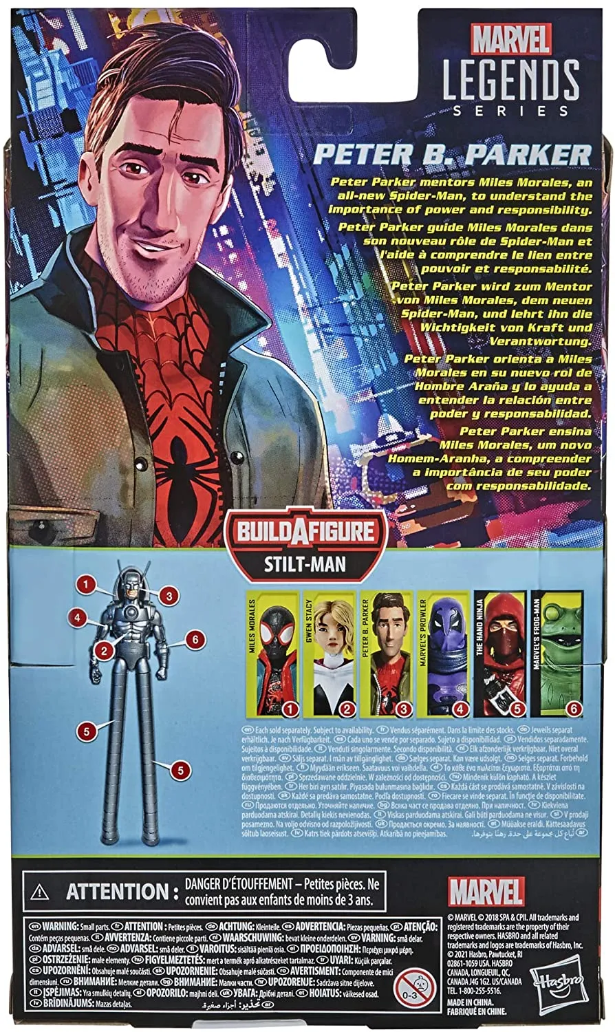Hasbro Toys Hasbro Marvel Legends Series Spider-Man: Into the Spider-Verse Peter B. Parker 6-inch Collectible Action Figure Toy For Kids Age 4 and Up