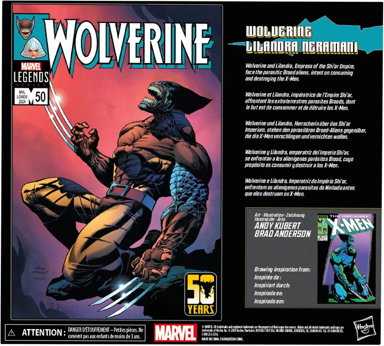 Hasbro Toys Hasbro Marvel Legends Series X-Men - Wolverine (Brood Infection) & Lilandra Neramani 2-Pack Action Figures (F9034)