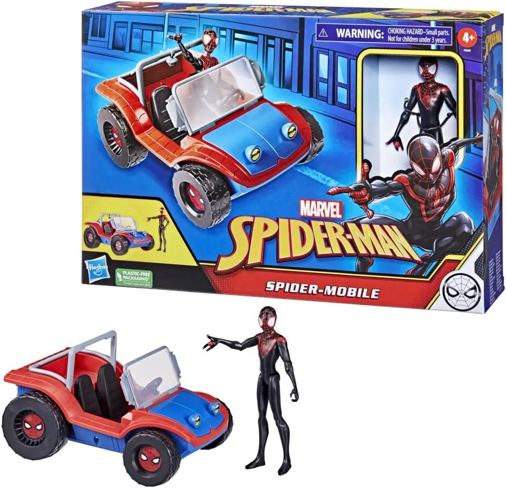 Hasbro Toys Hasbro Marvel Spider-Man Spider-Mobile 15-cm-scale Vehicle and Miles Morales Act