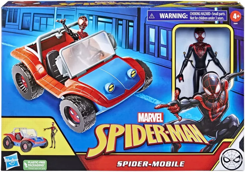Hasbro Toys Hasbro Marvel Spider-Man Spider-Mobile 15-cm-scale Vehicle and Miles Morales Act