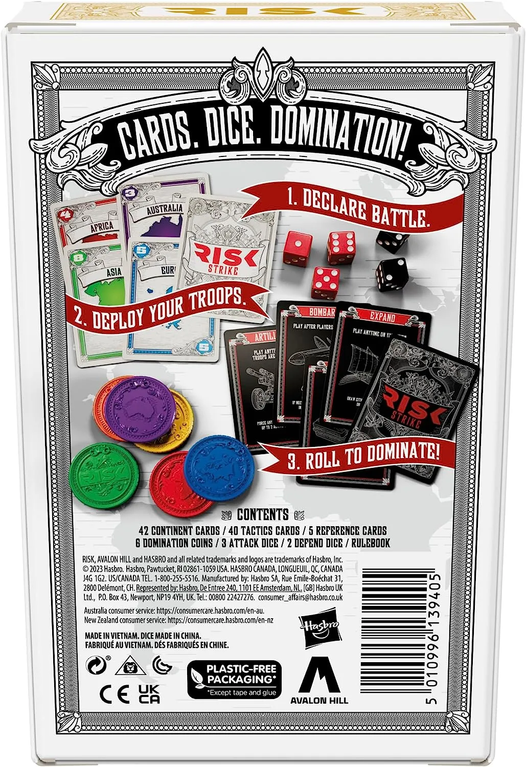 Hasbro Toys Hasbro Risk Strike - 2-5 Player Strategy Card and Dice Game (F6650)