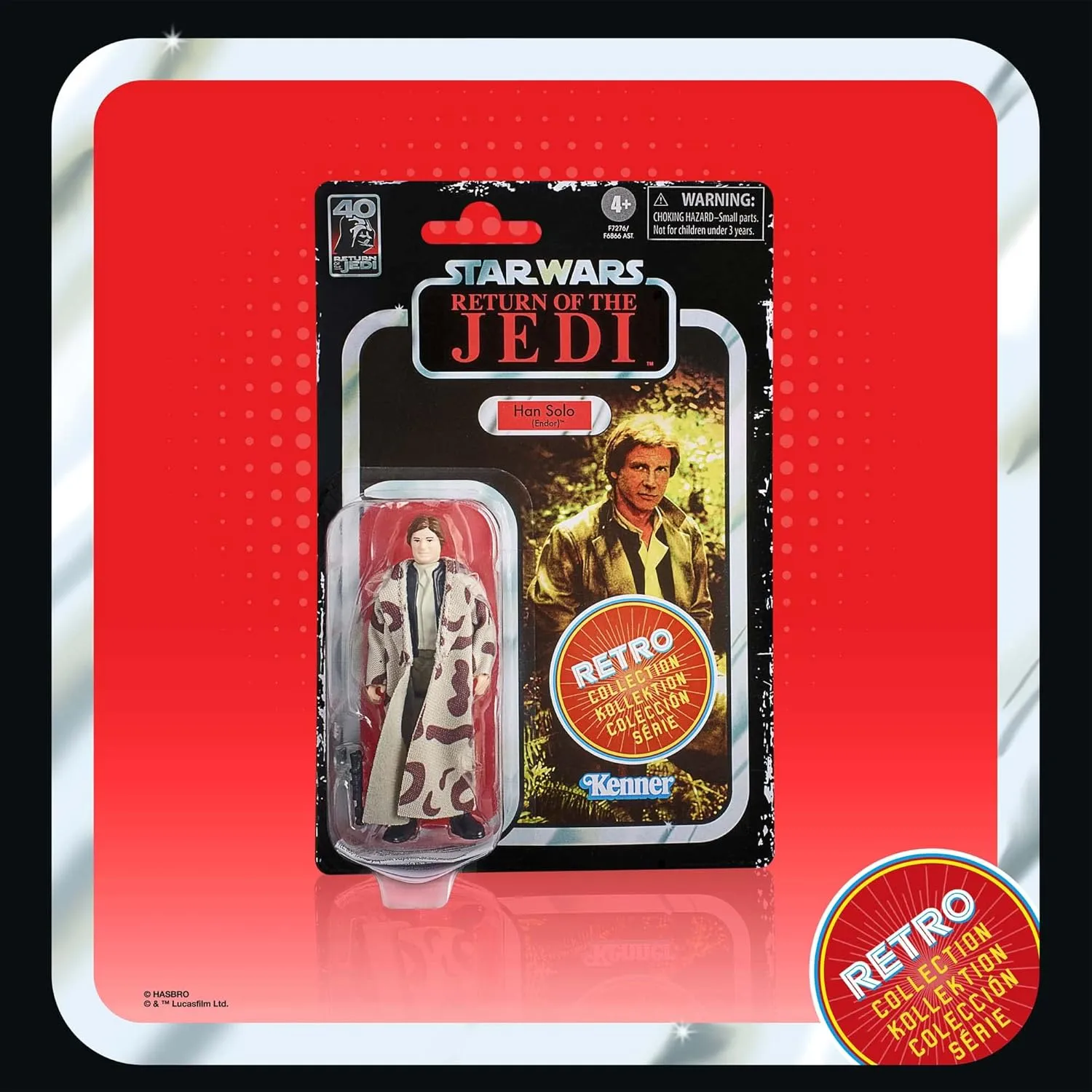 Hasbro Toys Hasbro Star Wars Retro Collection Han Solo (Endor) Action Figure - 3.75-Inch Scale, Ages 4 