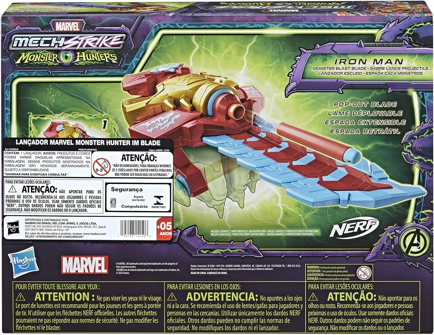Hasbro Toys Marvel Avengers Mech Strike Monster Hunters Iron Man Monster Blast Blade Roleplay Toy