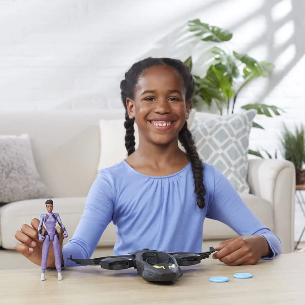Hasbro Toys Marvel Black Panther Wakanda Forever Vibranium Blast Sunbird Vehicle and 6" Shuri Action Figure