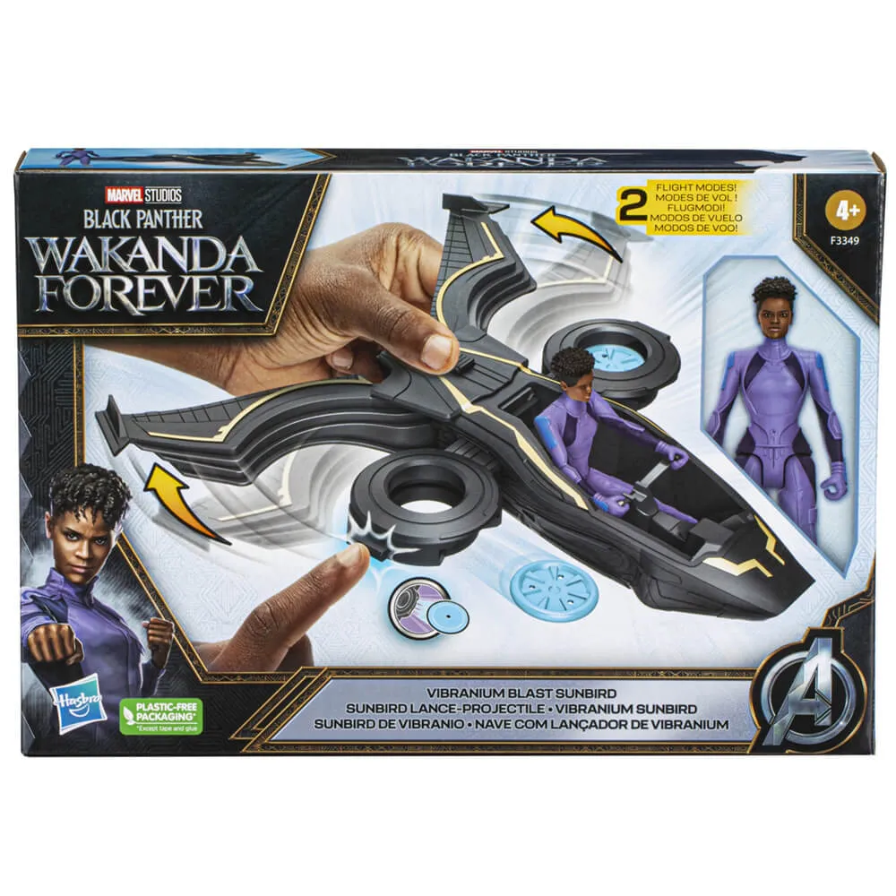Hasbro Toys Marvel Black Panther Wakanda Forever Vibranium Blast Sunbird Vehicle and 6" Shuri Action Figure
