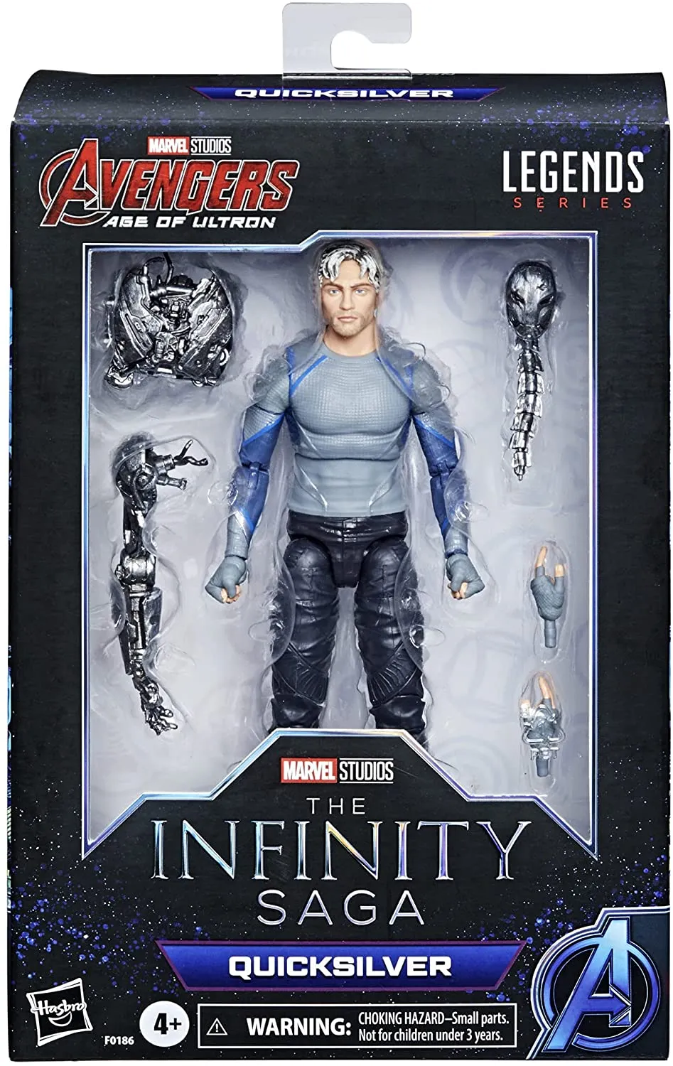 Hasbro Toys Marvel Hasbro Legends Series 15-cm Scale Action Figure Toy Quicksilver, Infinity Saga character, Premium Design, Figure and 5 Accessories Multicolor