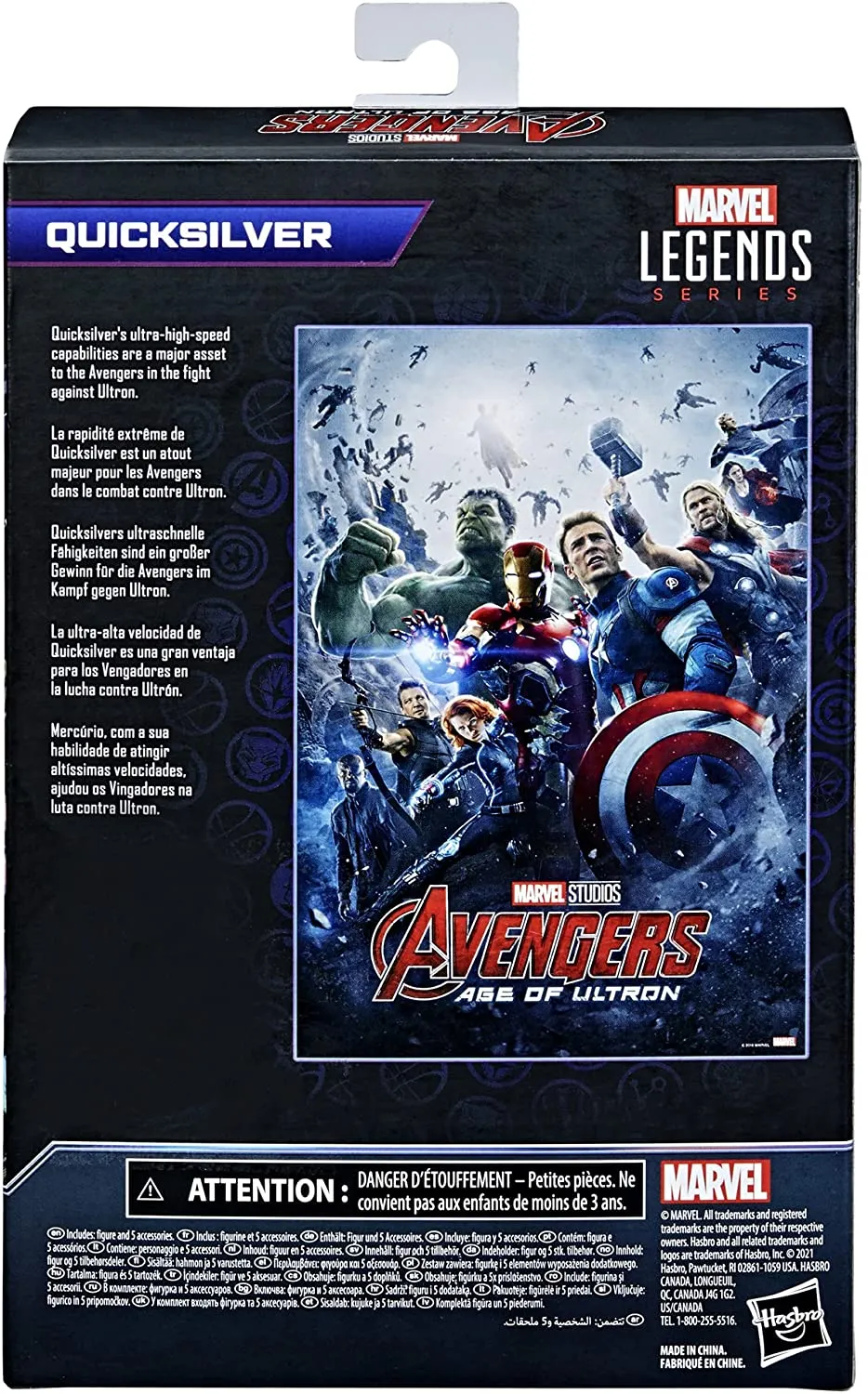 Hasbro Toys Marvel Hasbro Legends Series 15-cm Scale Action Figure Toy Quicksilver, Infinity Saga character, Premium Design, Figure and 5 Accessories Multicolor