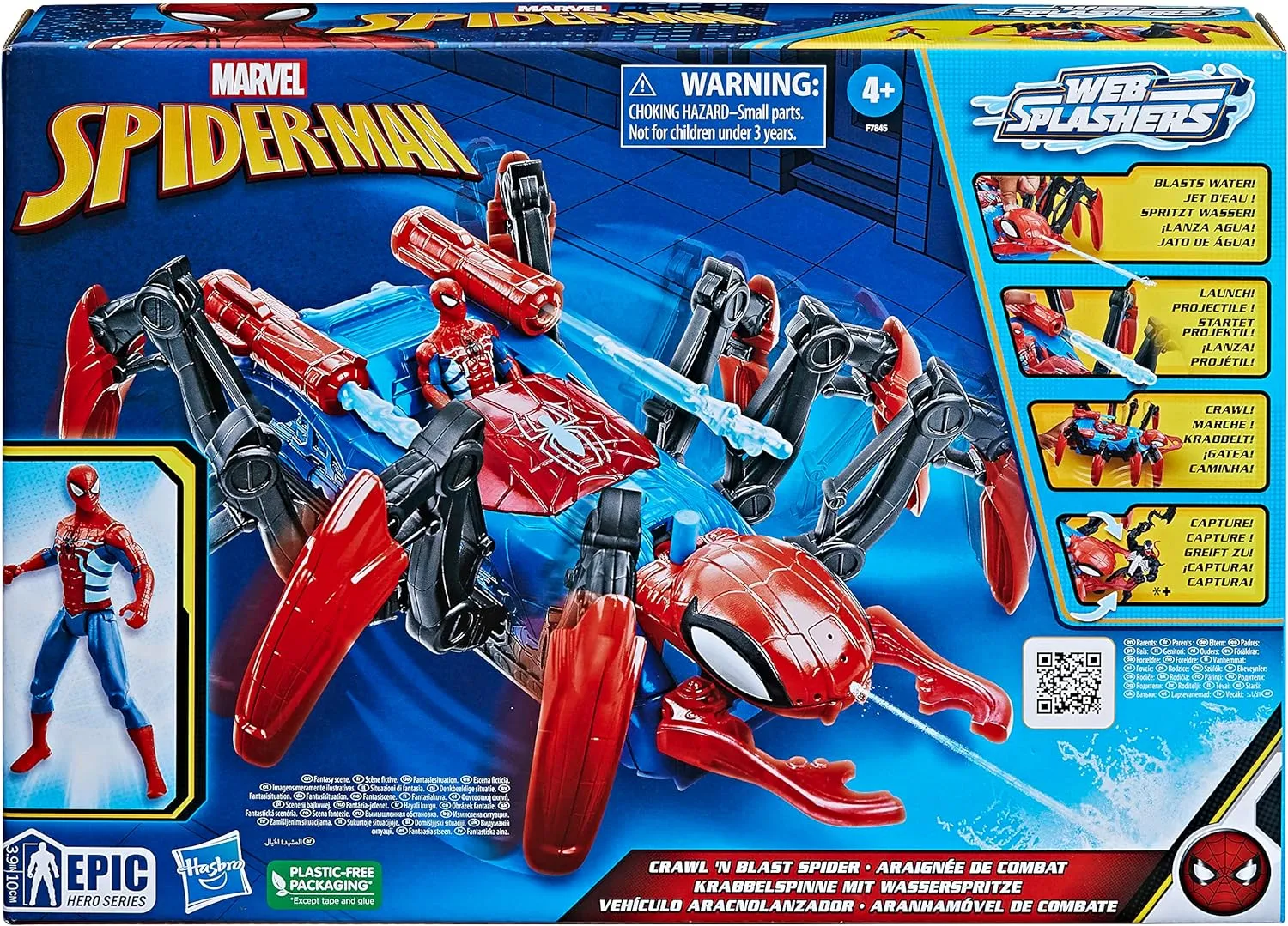 Hasbro Toys Marvel Spider-Man Crawl 'N Blast Spider with Spider-Man Action Figure